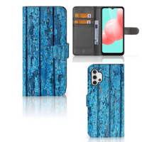 Samsung Galaxy A32 5G Book Style Case Wood Blue