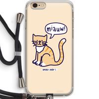 Miauw: iPhone 6 PLUS / 6S PLUS Transparant Hoesje met koord