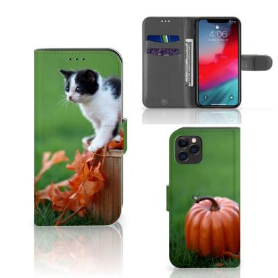 Apple iPhone 11 Pro | Telefoonhoesje | Met pasjeshouder | Kitten