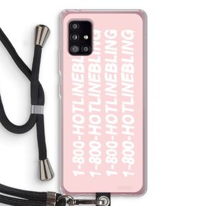Hotline bling pink: Samsung Galaxy A51 5G Transparant Hoesje met koord