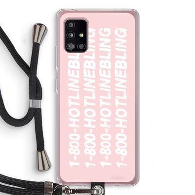 Hotline bling pink: Samsung Galaxy A51 5G Transparant Hoesje met koord