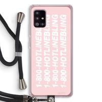 Hotline bling pink: Samsung Galaxy A51 5G Transparant Hoesje met koord Hotline bling pink: Samsung Galaxy A51 5G Transparant Hoesje met koord