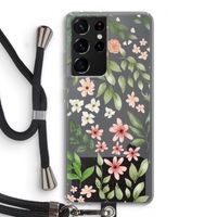 Botanical sweet flower heaven: Samsung Galaxy S21 Ultra Transparant Hoesje met koord