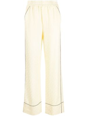 Off-White pantalon élastiqué à logo en jacquard - Jaune