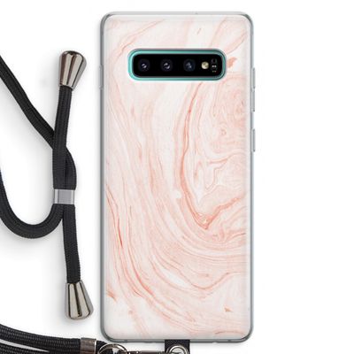 Peach bath: Samsung Galaxy S10 Plus Transparant Hoesje met koord