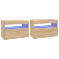 vidaXL Tv-meubelen 2 st LED-verlichting 60x35x40 cm sonoma eikenkleur - thumbnail