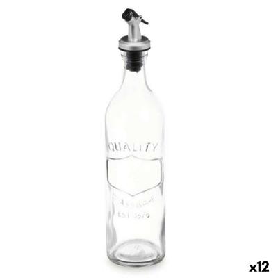 Flesje Vivalto Transparant Glas Siliconen Polypropyleen 500 ml (12 Stuks)