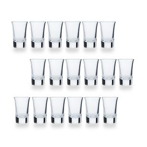 18x Shotglazen/borrelglaasjes 35 ml/4,4 x 6,5 cm van glas