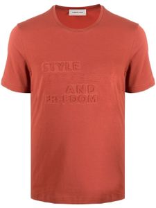 Corneliani t-shirt à logo embossé - Rouge