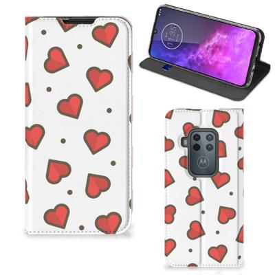 Motorola One Zoom | Hoesje met Magneet | Hearts