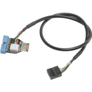 Akasa AK-CBUB38-40BK kabeladapter/verloopstukje USB 3.1 Gen2 USB 3.1 Gen1 19-pin Zwart