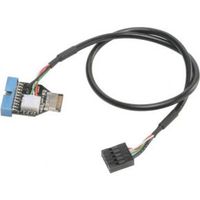 Akasa AK-CBUB38-40BK kabeladapter/verloopstukje USB 3.1 Gen2 USB 3.1 Gen1 19-pin Zwart - thumbnail