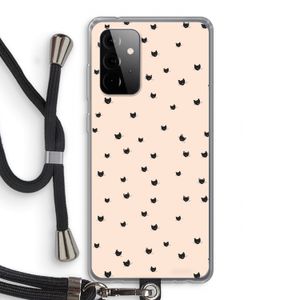 Kleine kattenkopjes: Samsung Galaxy A72 5G Transparant Hoesje met koord