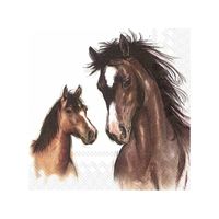 20x Gekleurde 3-laags servetten paarden 33 x 33 cm - thumbnail