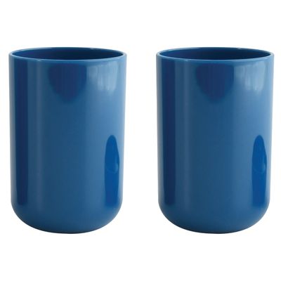 Drinkbeker/limonadebeker - 4x - PS kunststof - donkerblauw - 490 ml
