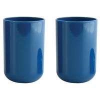 Drinkbeker/limonadebeker - 4x - PS kunststof - donkerblauw - 490 ml
