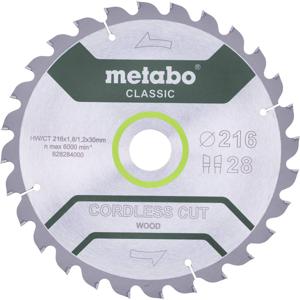 Metabo CORDLESS CUT WOOD CLASSIC 628654000 Cirkelzaagblad 216 x 30 x 1.2 mm Aantal tanden: 40 1 stuk(s)