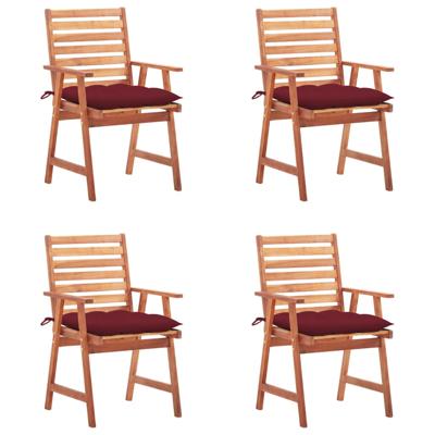 Tuinstoelen 4 st met kussens massief acaciahout