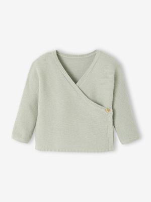 Brassière vest baby van wol en katoen blauwgroen