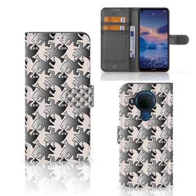 Nokia 5.4 | Telefoonhoesje | Met pasjeshouder | Salamander Grey