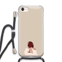 I drink wine: iPhone 8 Transparant Hoesje met koord