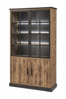 Vitrinekast | Meubelserie Keulen | bruin | 120 x 45 x 211 (h) cm Vitrinekast | Meubelserie Keulen | bruin | 120 x 45 x 211 (h) cm
