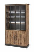 Vitrinekast | Meubelserie Keulen | bruin | 120 x 45 x 211 (h) cm - thumbnail