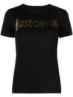 Just Cavalli t-shirt à logo brodé - Noir