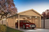 Carport Ever 219+551x430 cm- Zadeldak- Onbehandeld vurenhout- Tuindeco Carport Ever 219+551x430 cm- Zadeldak- Onbehandeld vurenhout- Tuindeco