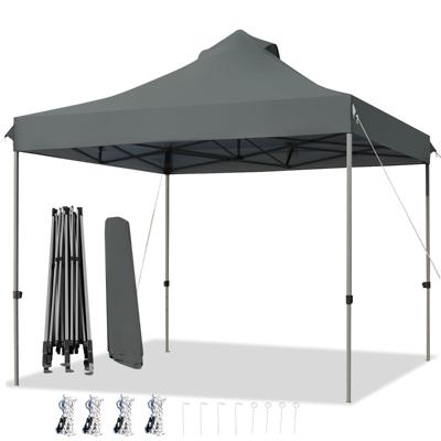 3 x 3 m Paviljoen Vouwpaviljoen Waterdicht Winterbestendig UV-Bescherming 50+ in Hoogte Verstelbaar Tuinpaviljoen voor Tuin Feest Grijs