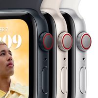 Apple Watch SE (2022) LTE MNPP3FD/A - Zilver Sportbandje, 40mm - Wit - thumbnail