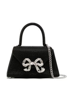 Self-Portrait mini sac Hotfix à strass - Noir