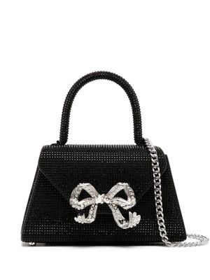Self-Portrait mini sac Hotfix à strass - Noir