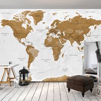 Zelfklevend fotobehang - Wereldkaart, Witte oceanen, premium print - thumbnail