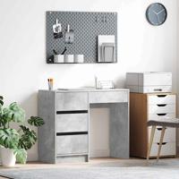 Bureau met lade Beton Grijs 90 x 37,5 x 75 cm Bewerkt hout