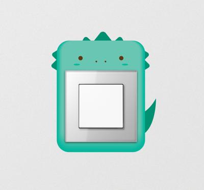 Sticker schakelaar dinosaurus
