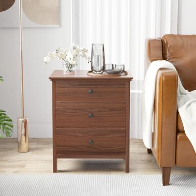 Nachtkastje met 3 Lades Nachtkast voor Boxspringbed 56 x 45 x 66 cm Walnoot