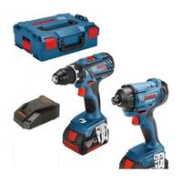 BOSCH GSR 18V-28 boor-/schroefmachineset + GDR 18V-160 slagschroevendraaier + 2 x 4,0Ah accu's - L 06019G5107