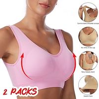 Dames Sport bh's Zware ondersteuning Verwijderbare vulling Draadloos Effen Kleur # 1 2 # Yoga Fitness Sportschooltraining Goede top Sport Sportkleding Hoge impact Ademend Sneldrogend Rekbaar Slank Lightinthebox - thumbnail