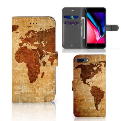Apple iPhone 7 Plus | 8 Plus | Flip Cover | Wereldkaart