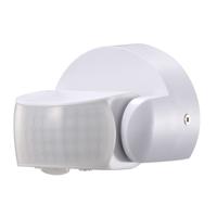 PIR bewegingssensor met schemerschakelaar - 180° - Opbouw - 12 meter bereik - Maximaal 600 Watt - IP65 waterdicht - Wit