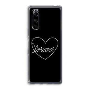 Forever heart black: Sony Xperia 5 Transparant Hoesje
