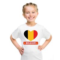 Belgie hart vlag t-shirt wit jongens en meisjes