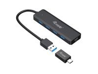 Equip 4-Port-USB-3.2 Gen 1-Hub und Adapter für USB-C USB-C (USB 3.2 Gen 2) multiport hub 5 poorten Zwart - thumbnail