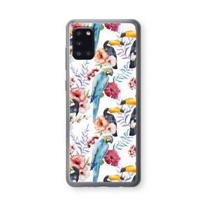 Bloemen tukan: Samsung Galaxy A31 Transparant Hoesje