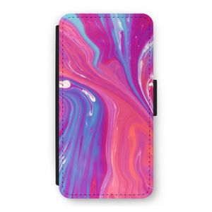 Paarse stroom: iPhone 12 Flip Hoesje