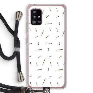 Hipster stripes: Samsung Galaxy A51 5G Transparant Hoesje met koord