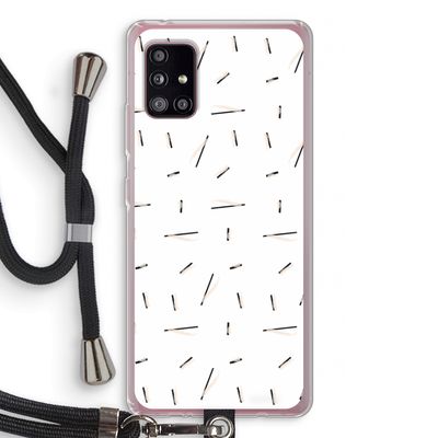 Hipster stripes: Samsung Galaxy A51 5G Transparant Hoesje met koord