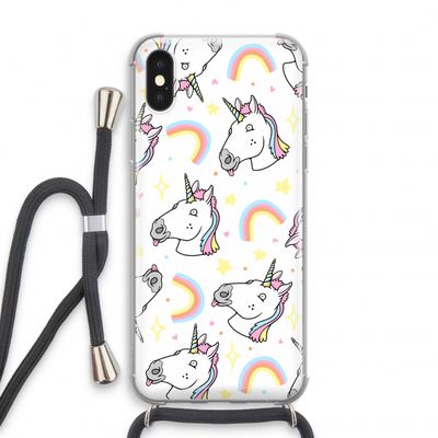 Rainbow Unicorn: iPhone X Transparant Hoesje met koord