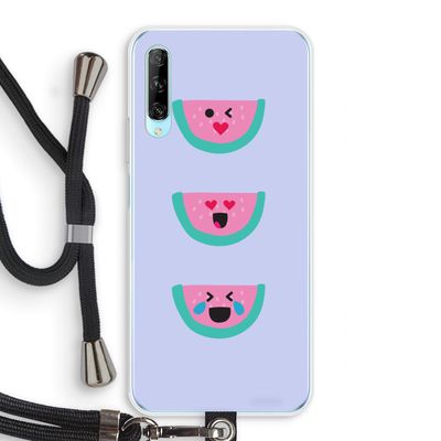 Smiley watermeloen: Huawei P Smart Pro Transparant Hoesje met koord